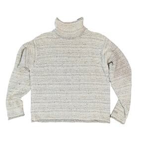 Columbia Pullover Womens Medium White Gray Cowl Neck Chillin Hiking Outdoors